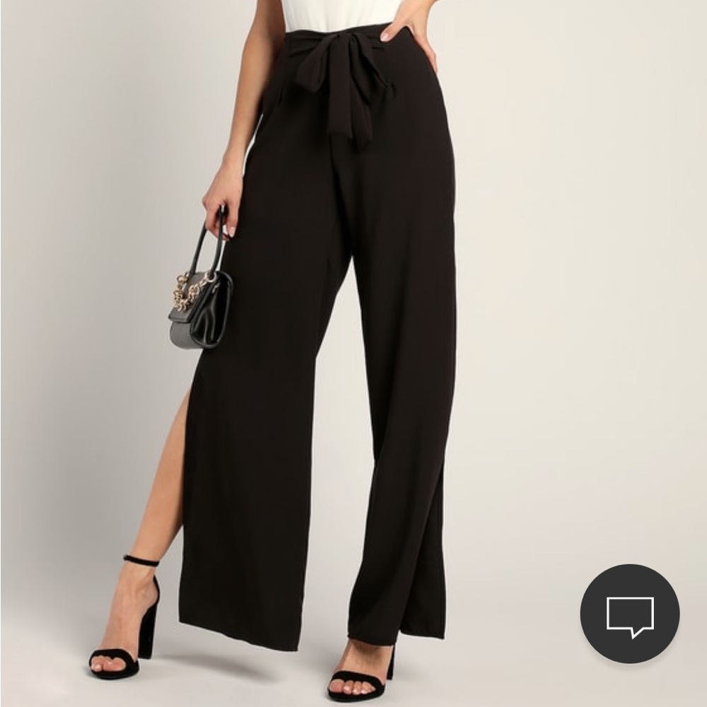 Lulus black wide leg pants
